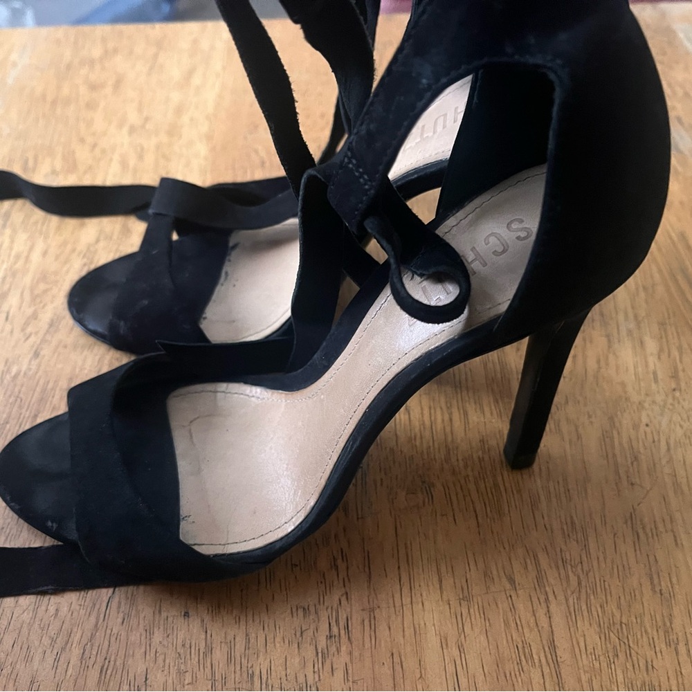 SCHUTZ Black Strappy leather Heels